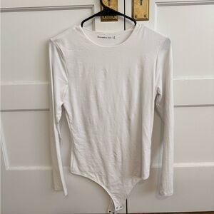 Abercrombie & Fitch White Long Sleeve Bodysuit